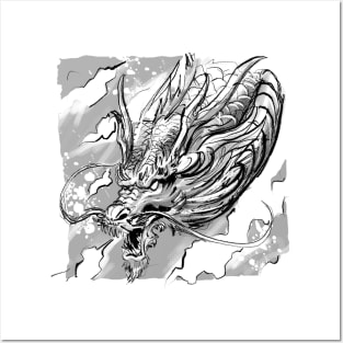 dragon head Posters and Art